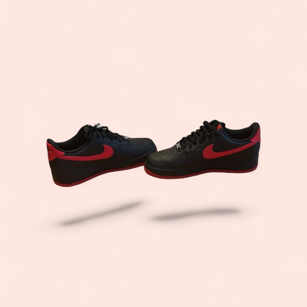 Nike Men's Black  Air Force e 1 Low and “Bred”Sneakers